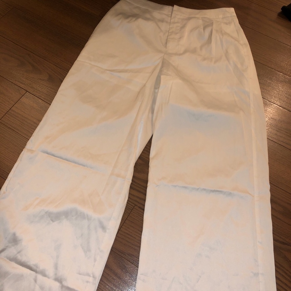 White Satin Pants